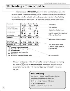 Tips for Reading Train Schedules