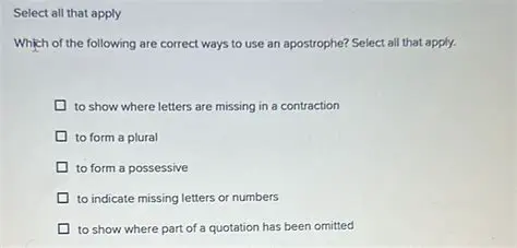 To Show Where Letters Are Missing in a Contraction