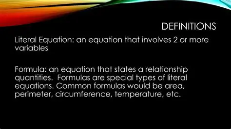 Types of Literal Equations
