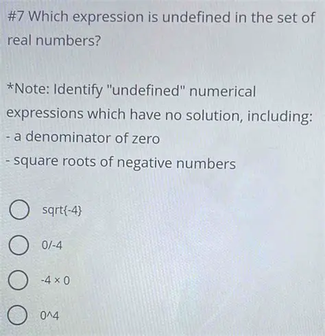 Undefined Expressions in Real Numbers