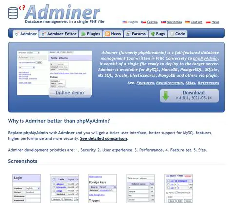 Understanding Adminer Versions