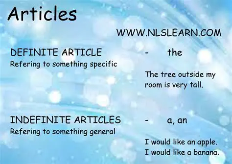 Understanding Articles in English