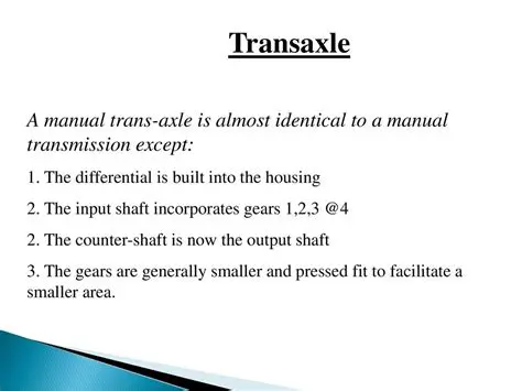 Understanding Conventional Transmissions and Transaxles