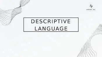 Understanding Descriptive Language