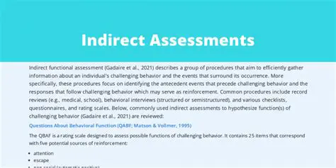 Understanding Indirect Assessments