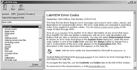 Understanding LabVIEW Error Files