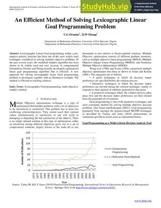 Understanding Lexicographic Goal Programming