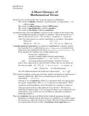 Understanding Mathematical Terms