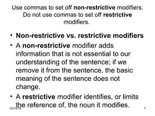 Understanding Nonrestrictive Modifiers