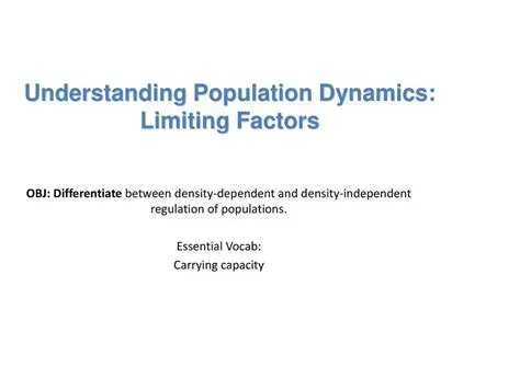Understanding Population Dynamics