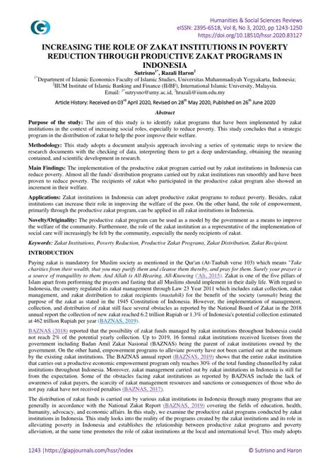 Understanding Poverty and the Role of Zakat in Indonesia