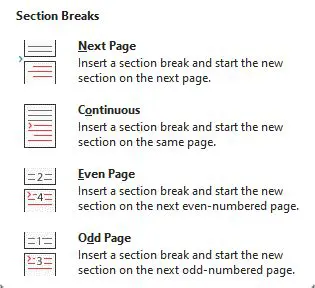 Understanding Section Breaks
