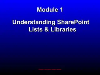 Understanding SharePoint Lists