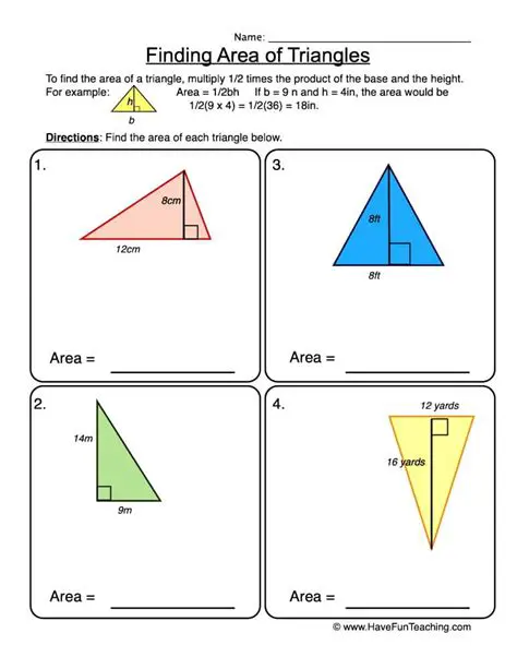 Understanding the Concept of Area of Triangles