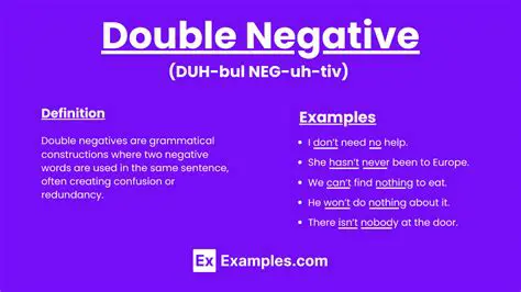Understanding the Concept of Double Negative
