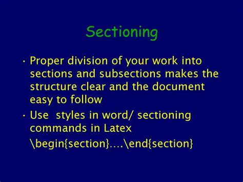 Understanding the Default Sectioning Commands