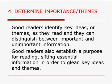 Understanding the Distinctions between Important and Unimportant Ideas