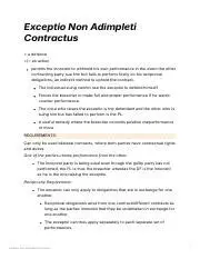 Understanding the Principle of Exceptio Non Adimplati Contractus