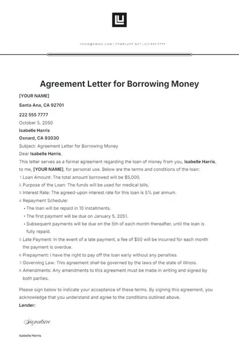 Understanding the Provisions for Loan Borrowing Agreement
