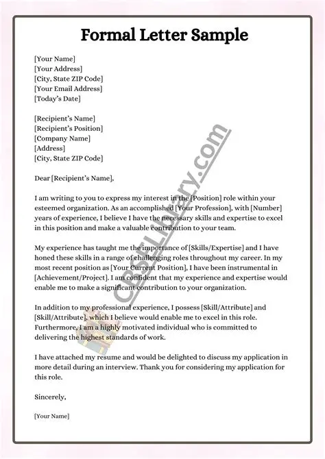 Understanding the Purpose of a Formal Letter