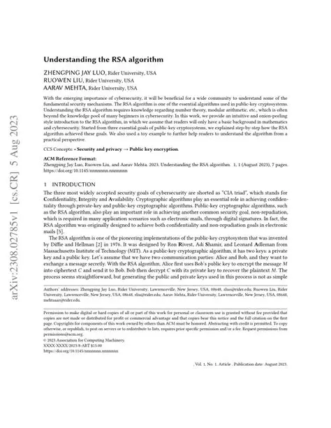 Understanding the RSA Algorithm