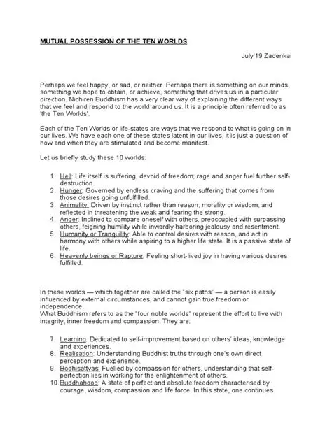 Understanding the Ten Worlds