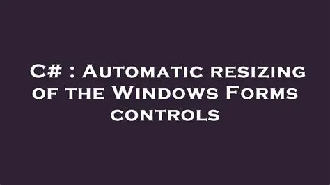 Understanding Windows Forms Controls