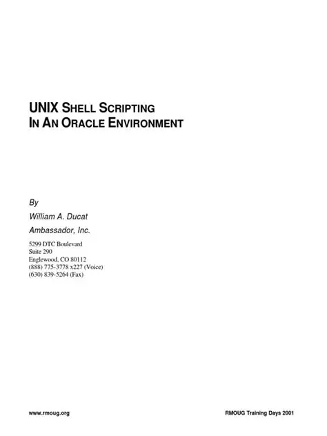 Unix Scripting Environment