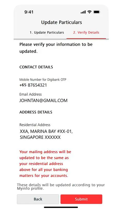 update your address details