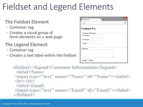 Use Legend elements within fieldset elements