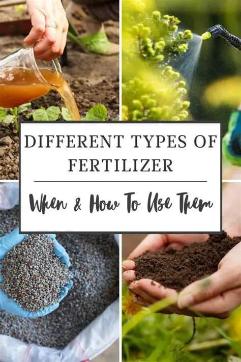 Use of different types of fertilizers