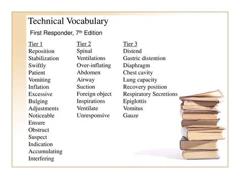 Use of technical vocabulary