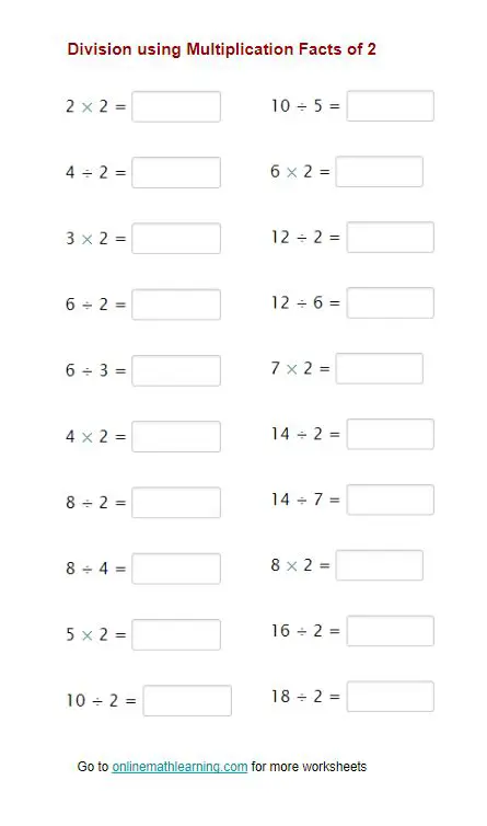 Use the concept of division as multiplication