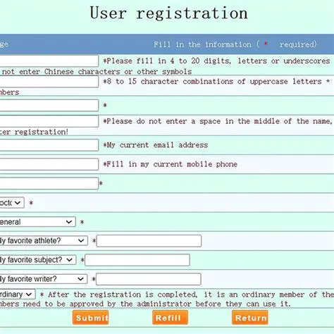 User Information Registration