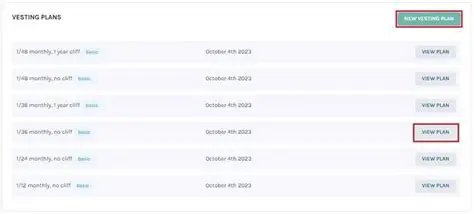 User needs to have a vesting plan