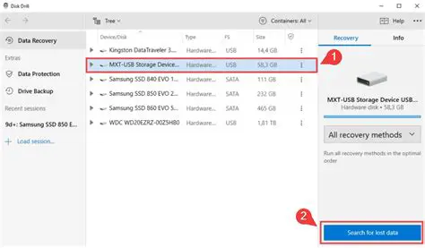 Using a disk recovery tool