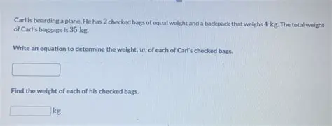 Using an Equation to Find the Total Weight