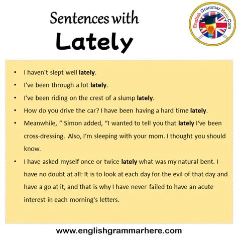 Using Lately in English Sentences