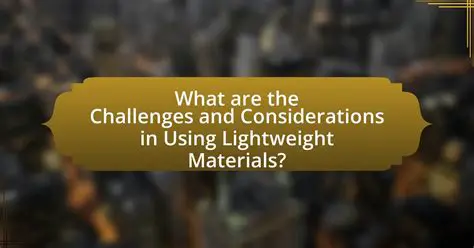 Using lightweight materials