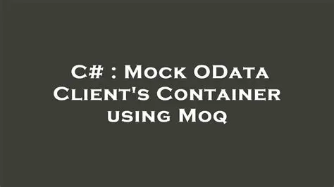 Using Moq to Mock the DataServiceRestClient