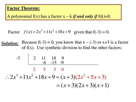 Using the Factor Theorem to Find Another Factor