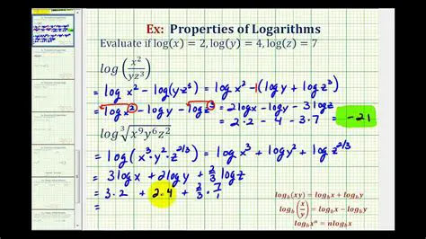 Using the Properties of Logarithms