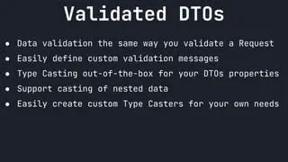 Validate all inputs using DTOs