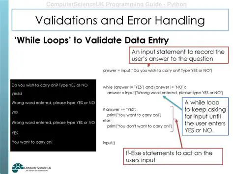 Validation and Error Handling