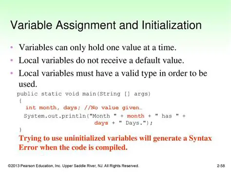 Variables and Initialization