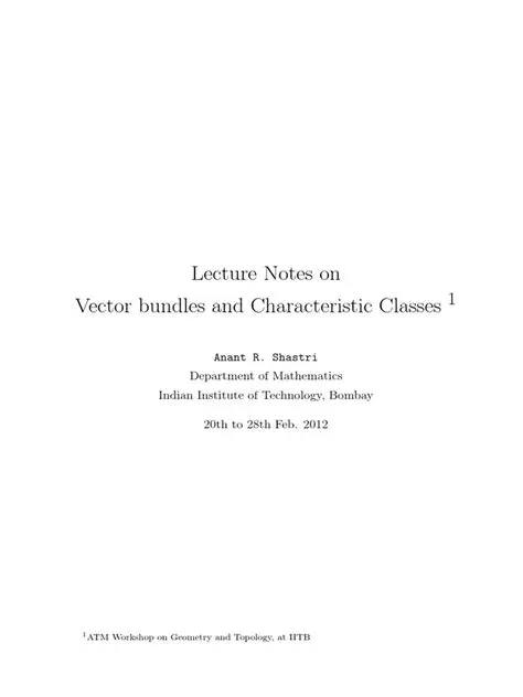 Vector Bundles and Characteristic Classes