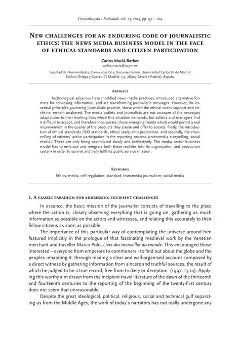 Violation of Journalistic Code of Ethics