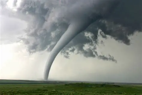 Violently spinning columns of air