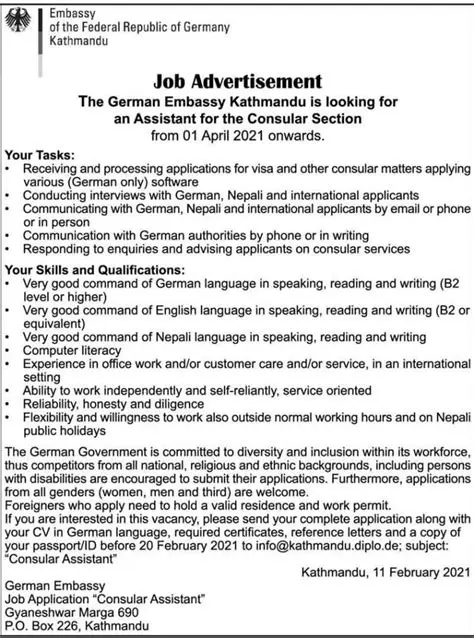 The Vital Function of an Administrative Assistant at the German Embassy: A Career Insight