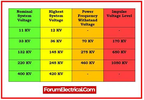 Voltage and current ratings